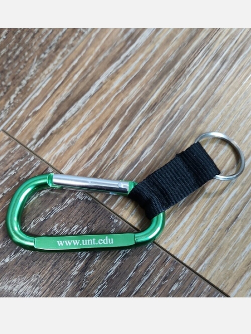 UNT Green Carabiner Keyring University of North Texas College